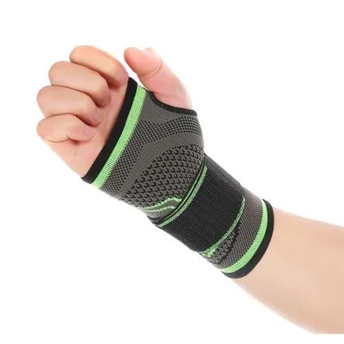 Support poignet vert pour sport et maintien