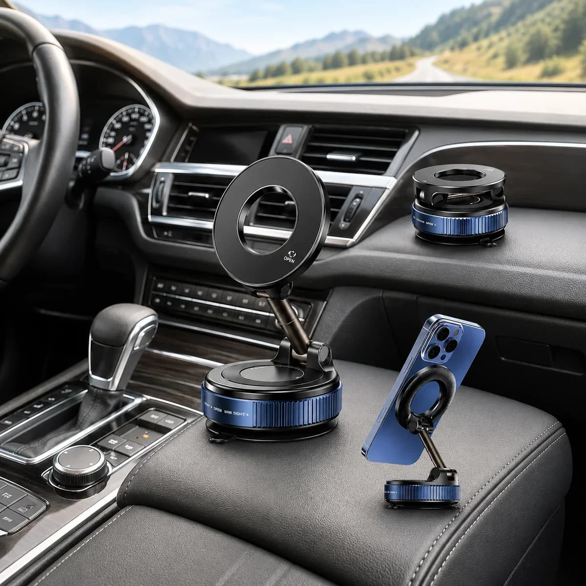 Support téléphone magnétique 360° à ventouse forte pour voiture